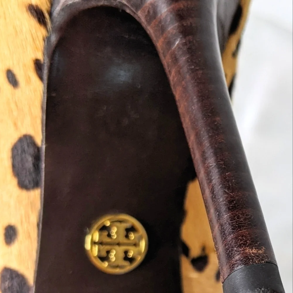 Tory Burch Cheetah Print Calf Hair Heels Women's Size 6.5 Sophisticated